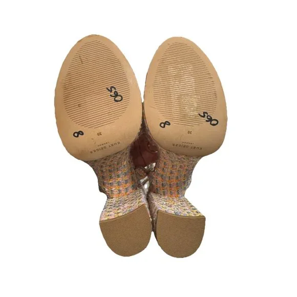 Kurt Geiger 8.5 (39) Platform Kensington London Tweed Fabric Eagle Block heel - Picture 11 of 16